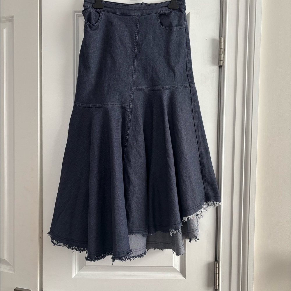 Heritage Dark Blue A-Line Denim Skirt